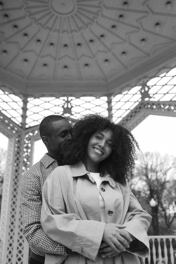 Black and White of a Couple Posing